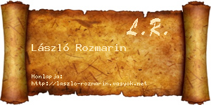 László Rozmarin névjegykártya